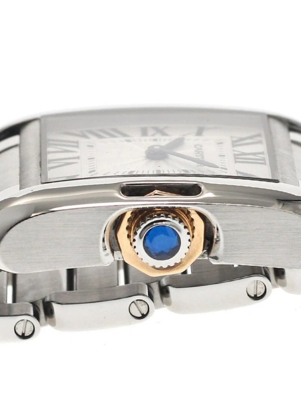 CARTIER Tank Anglaze SM W5310019 PG2 tone Silver Dial Quartz Ladies Watch_898673 - Picture 3 of 6